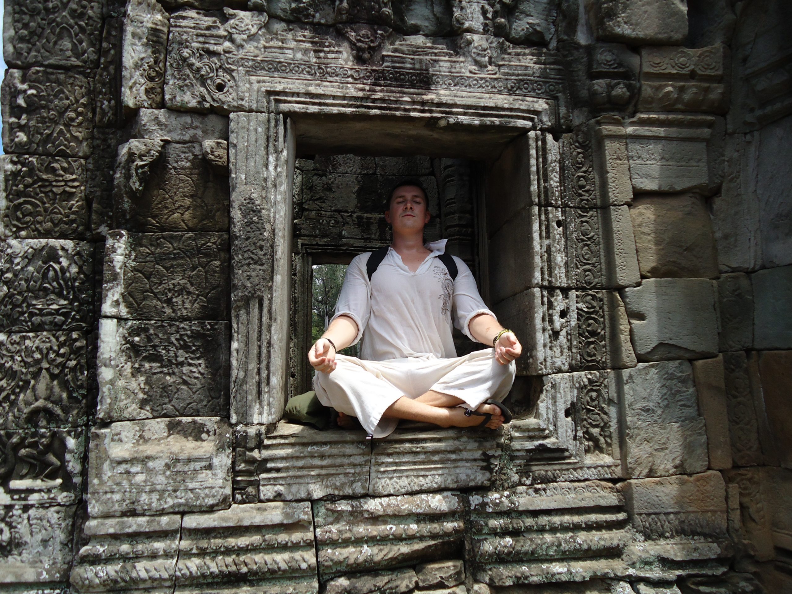 Alex at a temple complex in Cambodia
